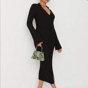 Misguided ribbed midi dress